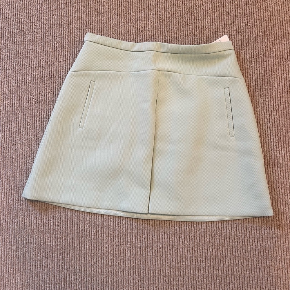 J. Crew Mint Green A-Line Mini Skirt for Casual Wear